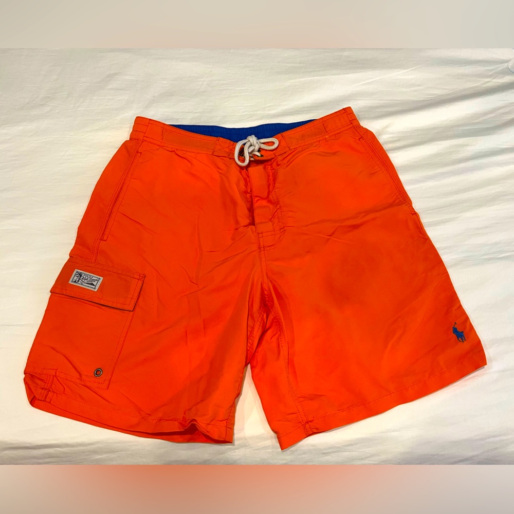 Men’s POLO Ralph Lauren orange bathing suit Size Medium lined